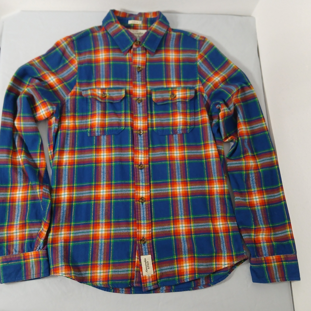 Vintage Abercrombie & Fitch Men's Muscle Fit Medium Plaid Shirt